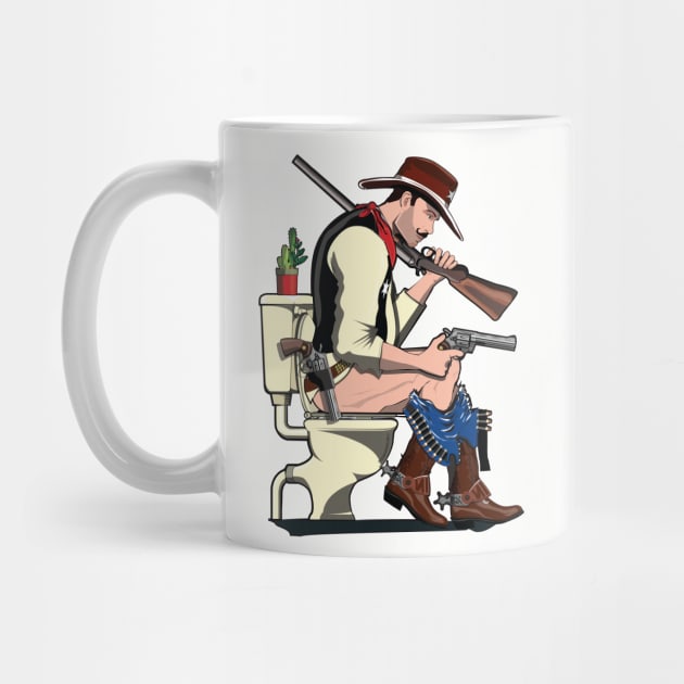 Cowboy on the Toilet by InTheWashroom